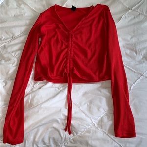 Urban Outfitters Red Long Sleeve Top